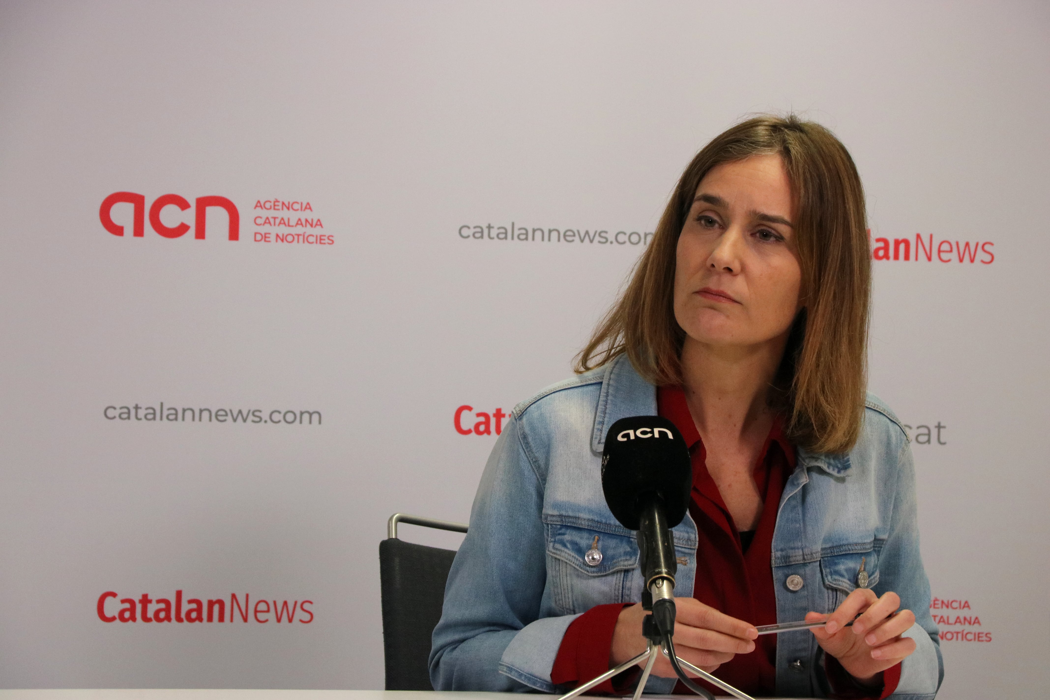 La presidenta del grup parlamentari dels Comuns, Jéssica Albiach, en una entrevista a l&#039;ACN