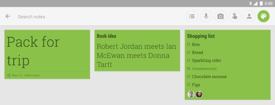 Aplicación Google Keep para Android