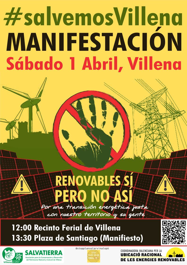 Cartel de la manifestación en Villena