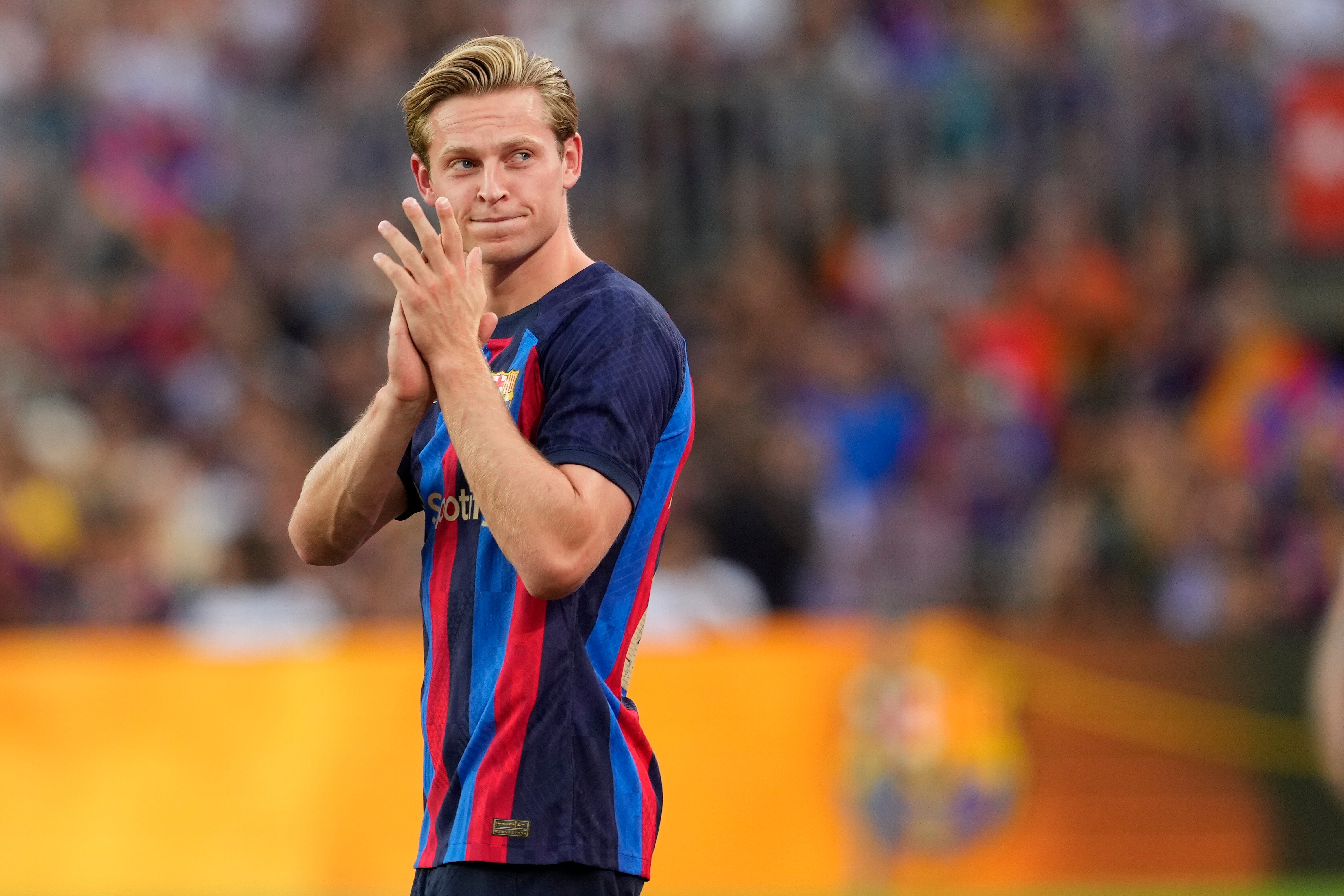 Frenkie De Jong en la presentación del Gamper