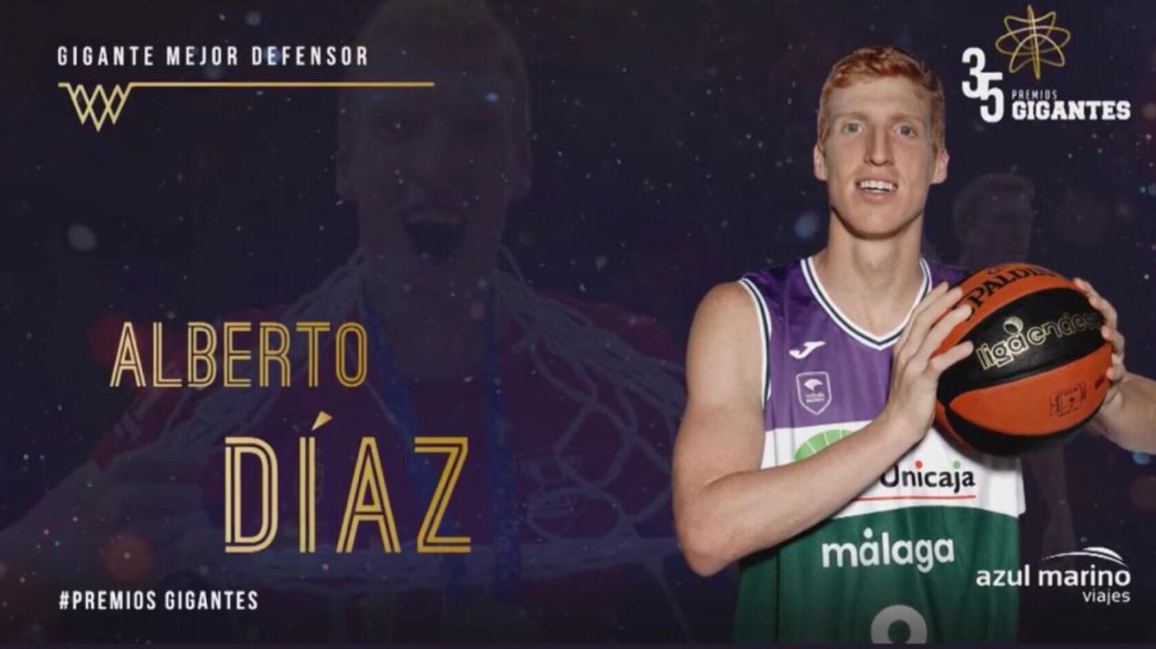 El base del Unicaja Alberto Díaz, mejor defensor del año