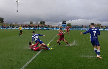 Una prueba visual del maltrecho estado del campo de juego en Ibaia