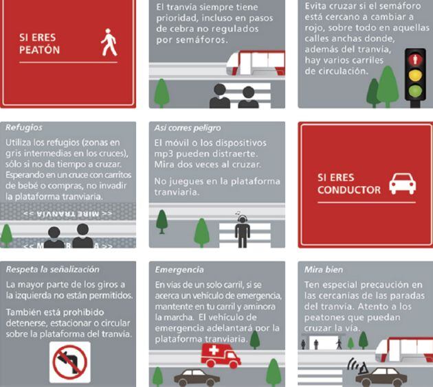 Captura de los consejos de seguridad de Tranvías de Zaragoza en su página web