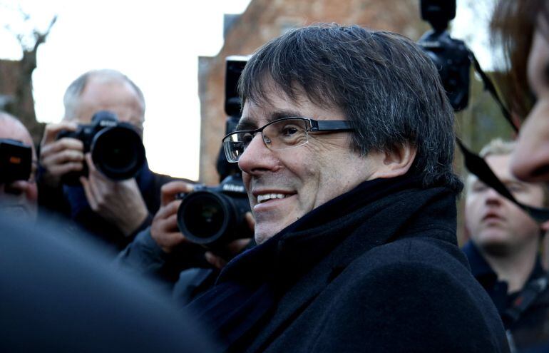 Carles Puigdemont en su visita a Brujas el 25 de noviembre 