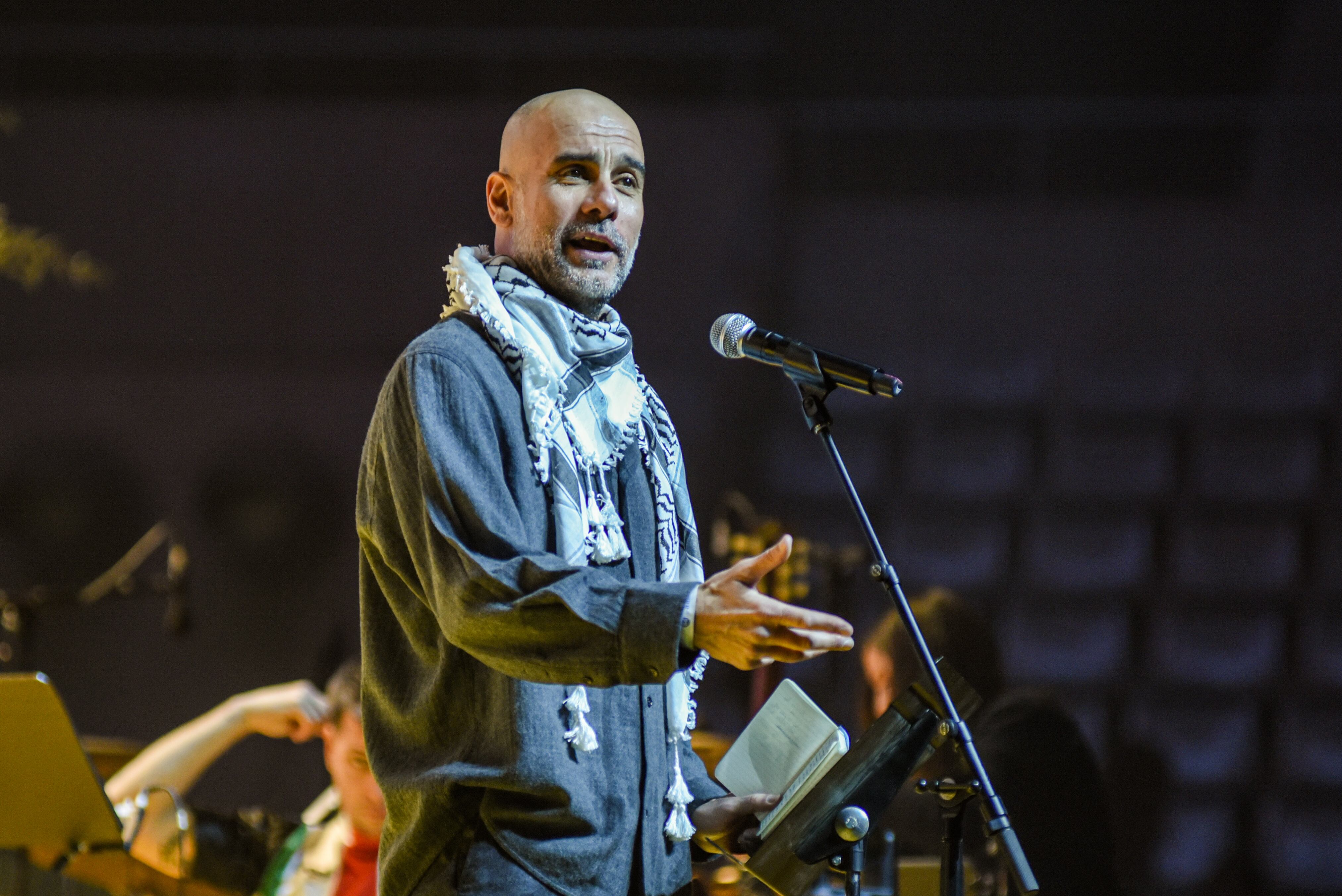 Pep Guardiola habla en el Concierto - Manifesto x Palestina en el Palau Sant Jordi