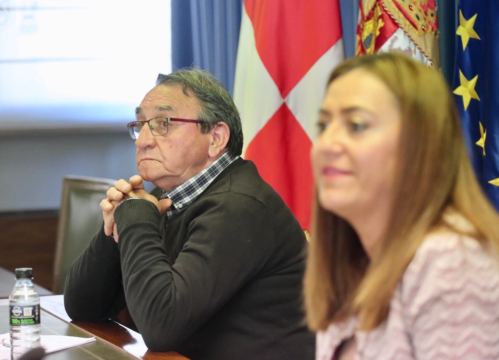 La delegada del Gobierno, Virginia Barcones,  con el alcalde de Villalar de los Comuneros, Luis Alonso