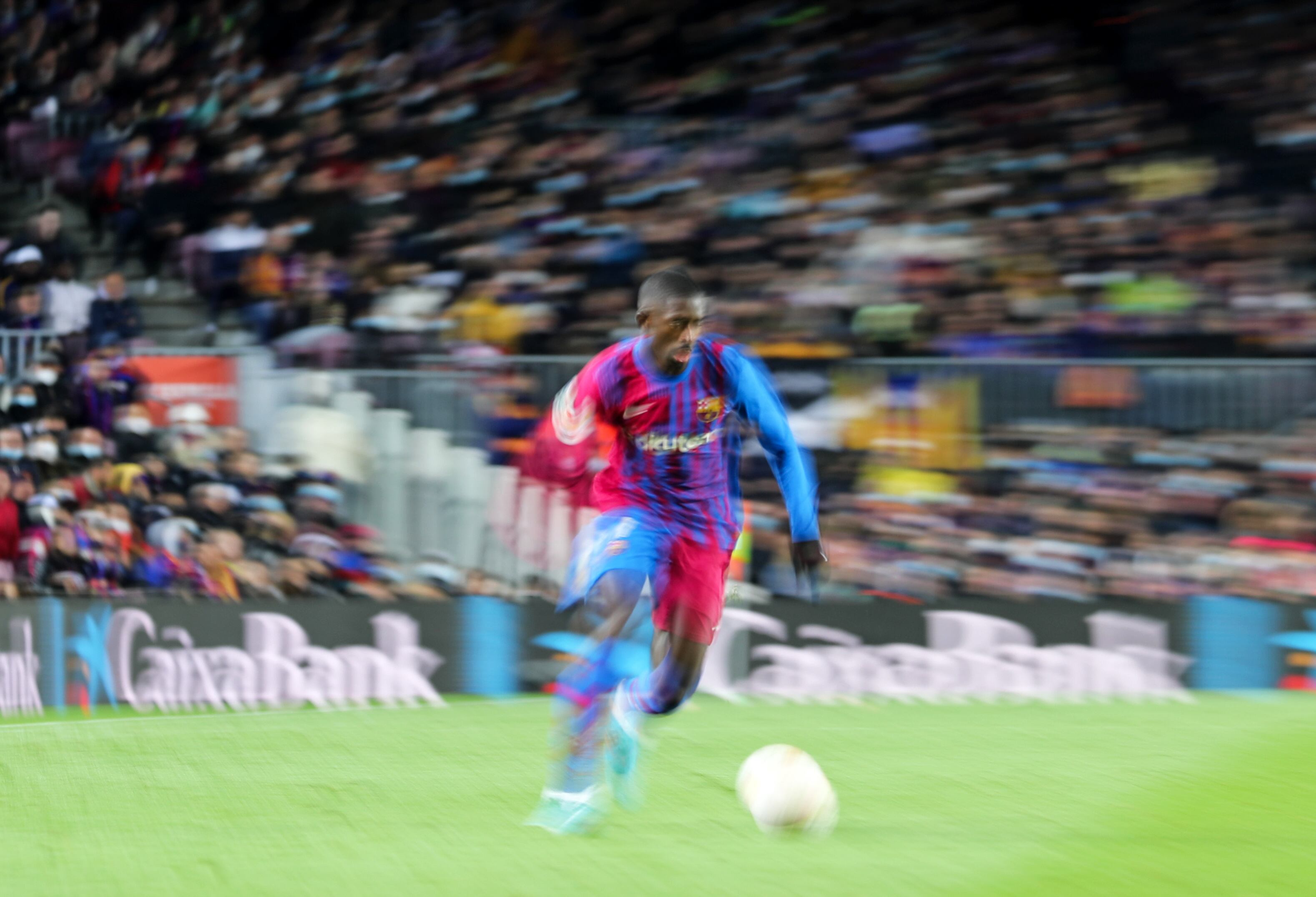 Ousmane Dembélé, durante el partido ante el Sevilla al que hace referencia el entrenador del Eintracht