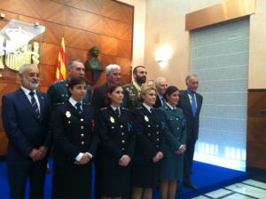 Los homenajeados en este acto.