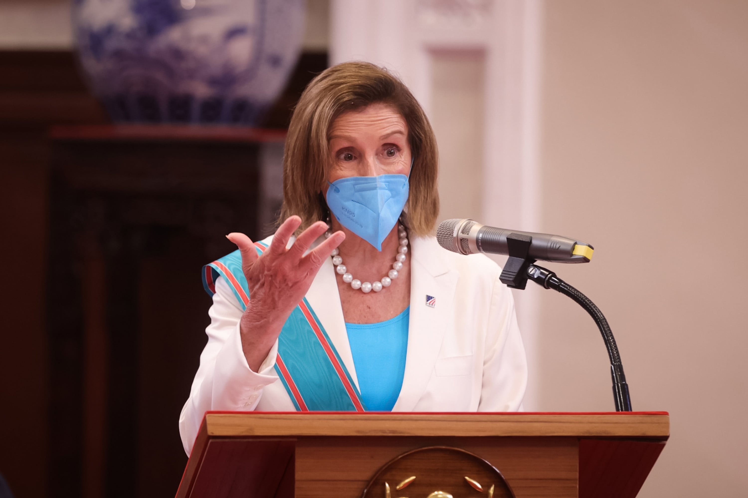 Nancy Pelosi, presidenta de la Cámara de Representantes de Estados Unidos, en su visita oficial a Taiwán.