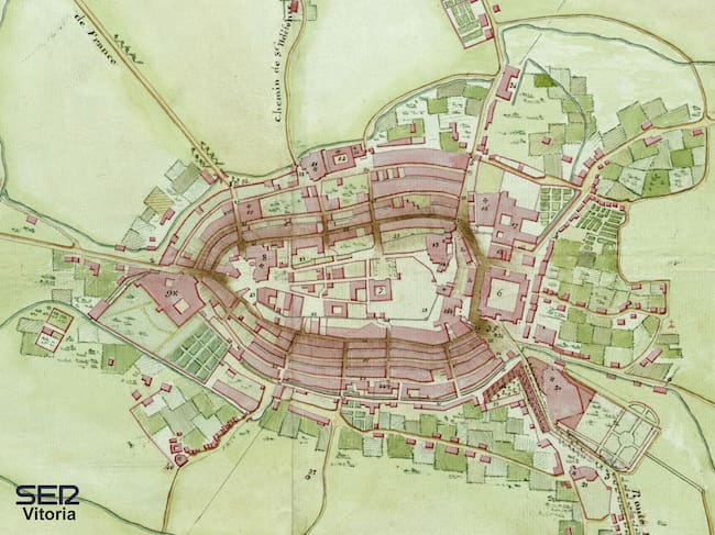 La ciudad de Vitoria en el mapa de 1811