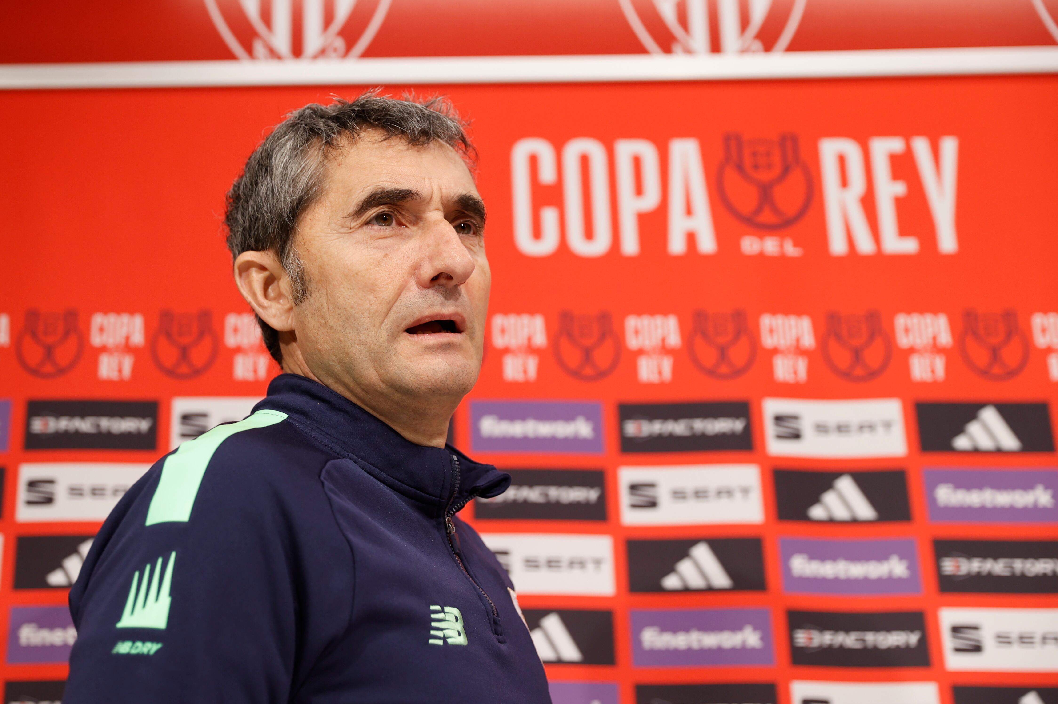 Ernesto Valverde, en rueda de prensa este martes, previa a un choque copero con el Athletic