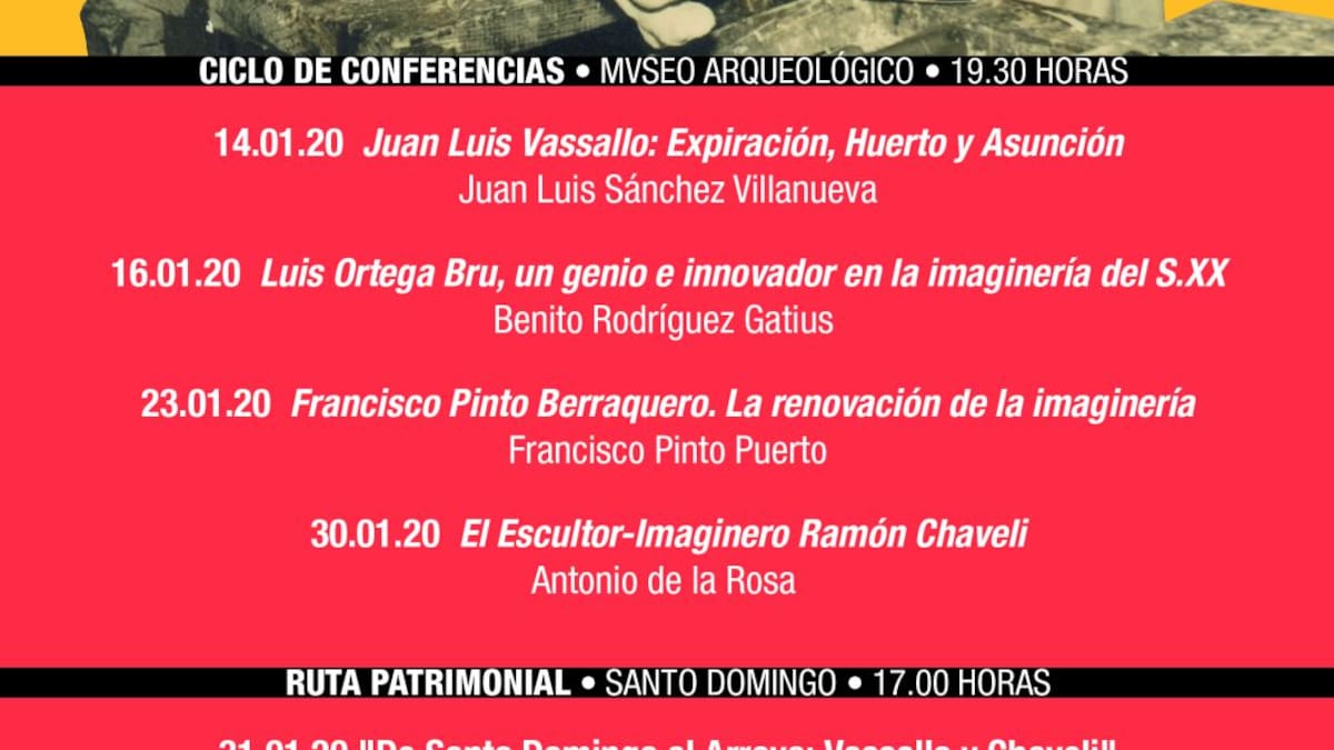 Cuatro conferencias sobre la obra de Vasallo, Ortega Bru, Pinto y Chaveli