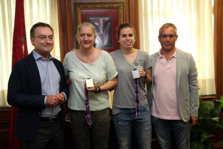 Salguero, Moses, Alonso y López Benito, durante la recepción