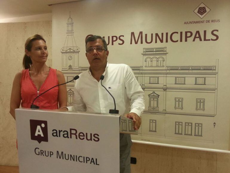 Jordi Cervera i Cori Fargas en la roda de premsa celebrada aquest dijous