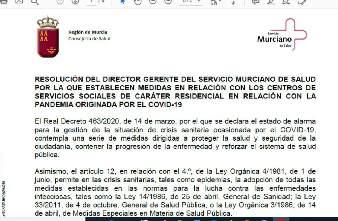 EL SMS toma el control de todas las residencias y centros asistenciales