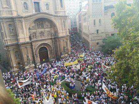 Unión Peñista, en la plaza de Santa Engracia