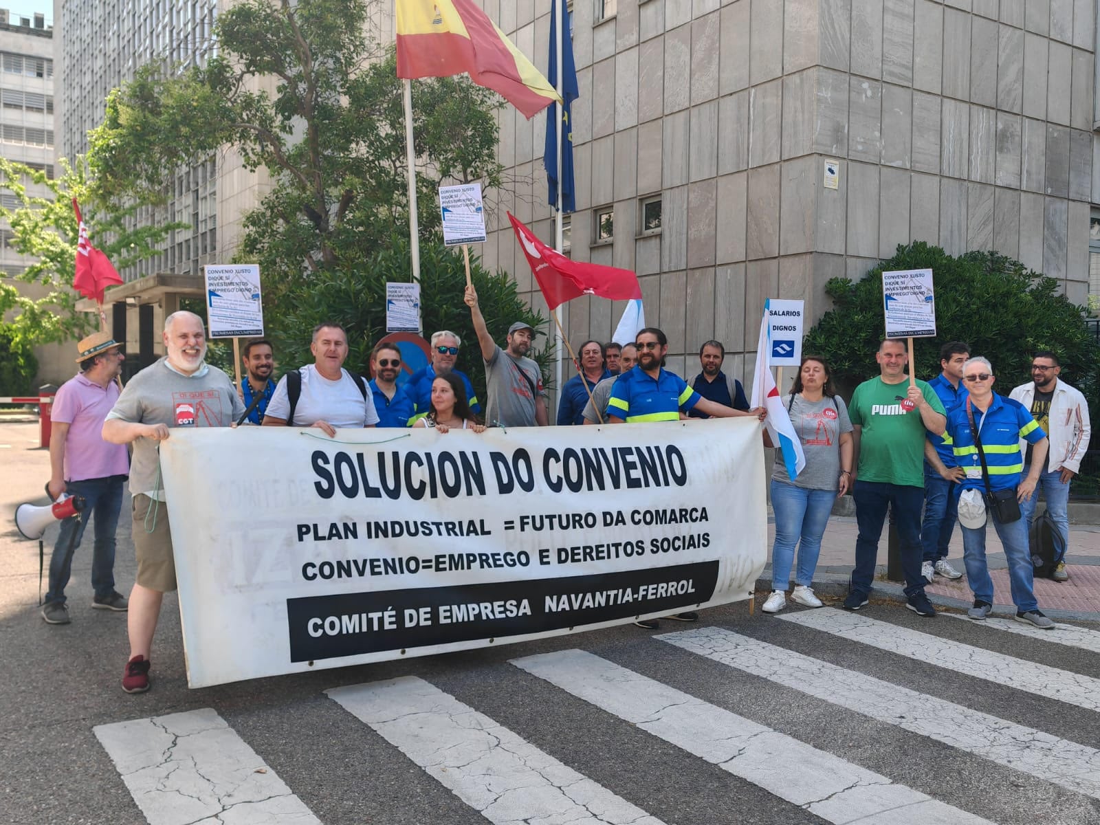 Concentración de los delegados de Navantia este miércoles en Madrid (cedida)