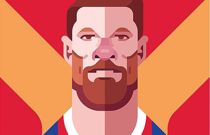 Ilustración de Xabi Alonso con la camiseta del Bayern hecha por Daniel Nyari