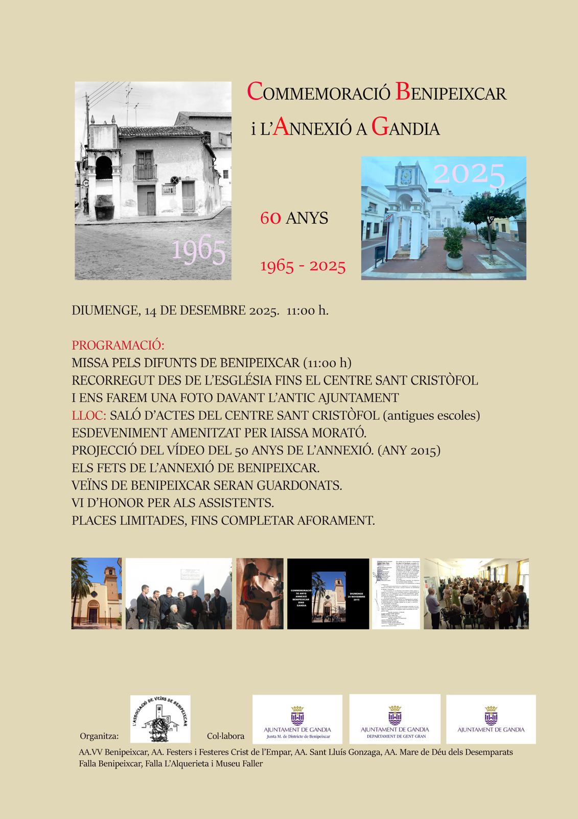 Programa 'Commemoració Benipeixcar i l'Annexió a Gandia'