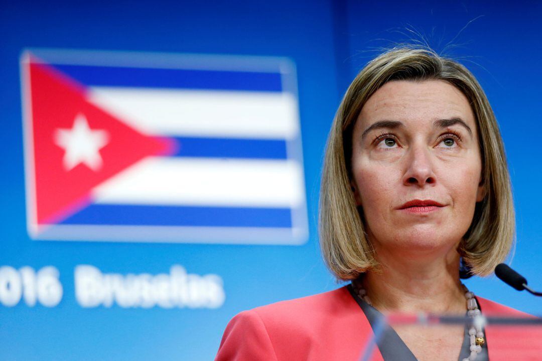 Federica Mogherini, durante la rueda de prensa tras el acuerdo