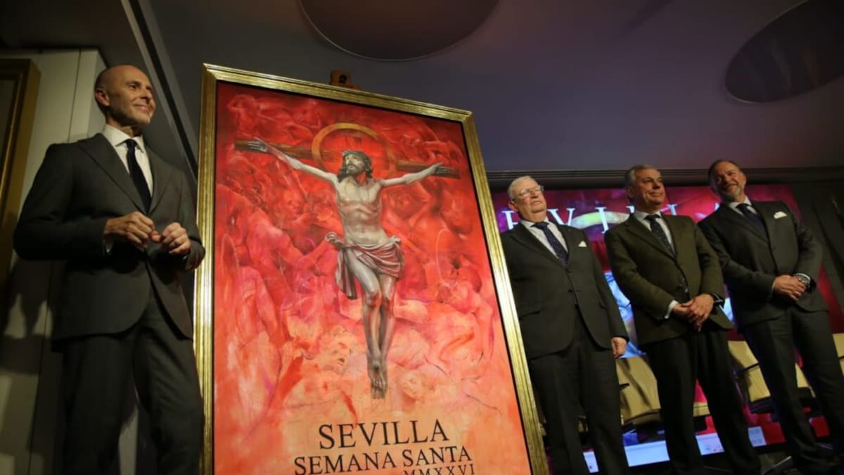 El Consejo de Cofradías reparte en su sede el cartel de la Semana Santa de Antoine Cas