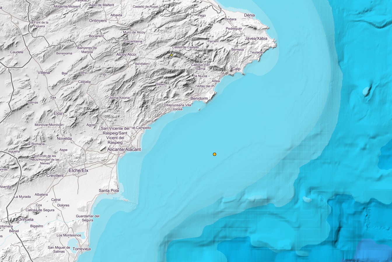 El seísmo se ha producido a 15 kms de la costa alicantina