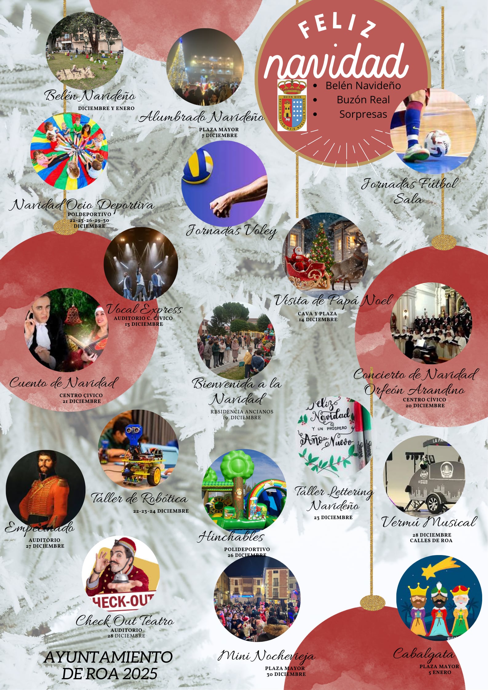 Cartel de las actividades navideñas de Roa