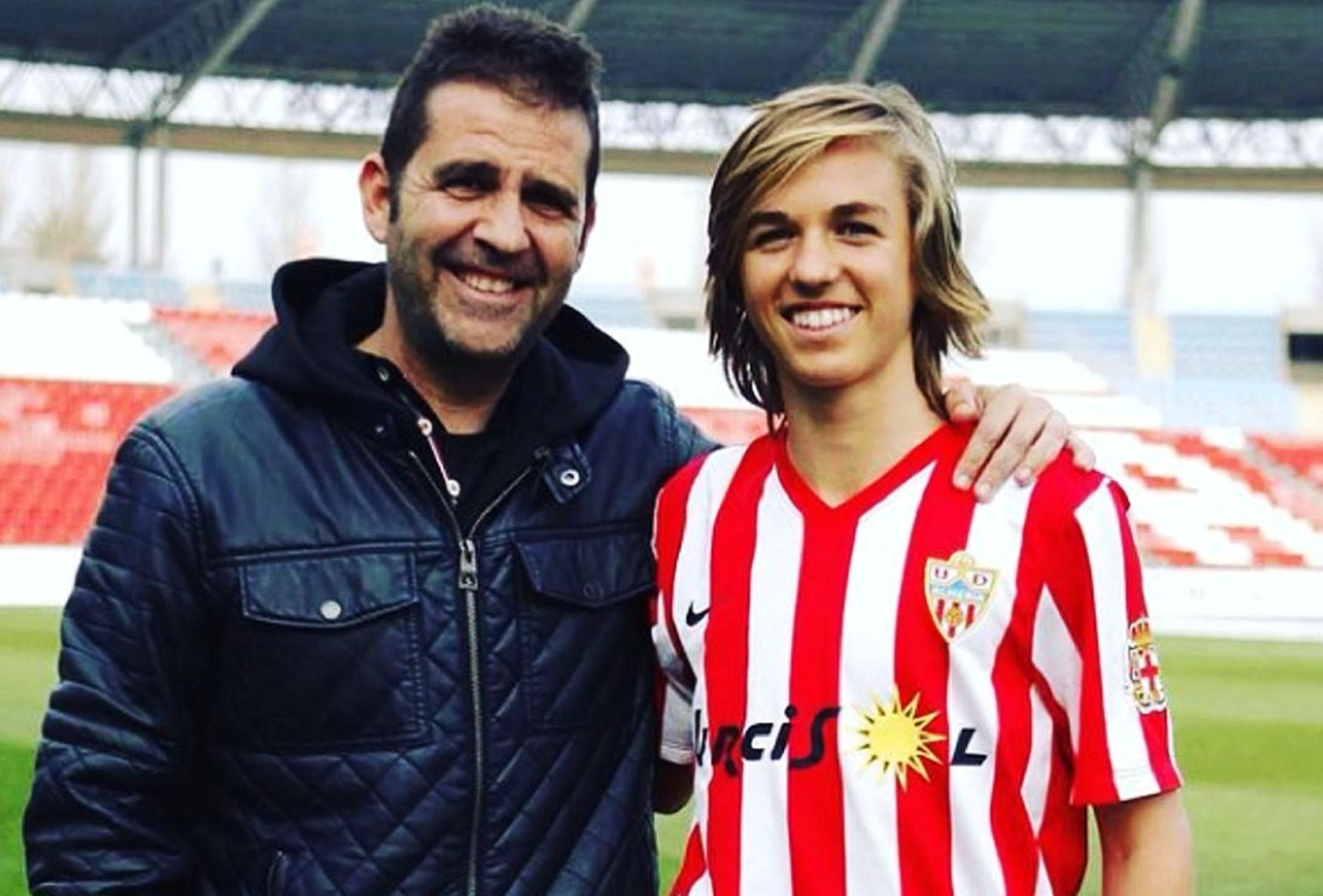 Alberto Benito con su hijo Pedro en su etapa de rojiblancos.