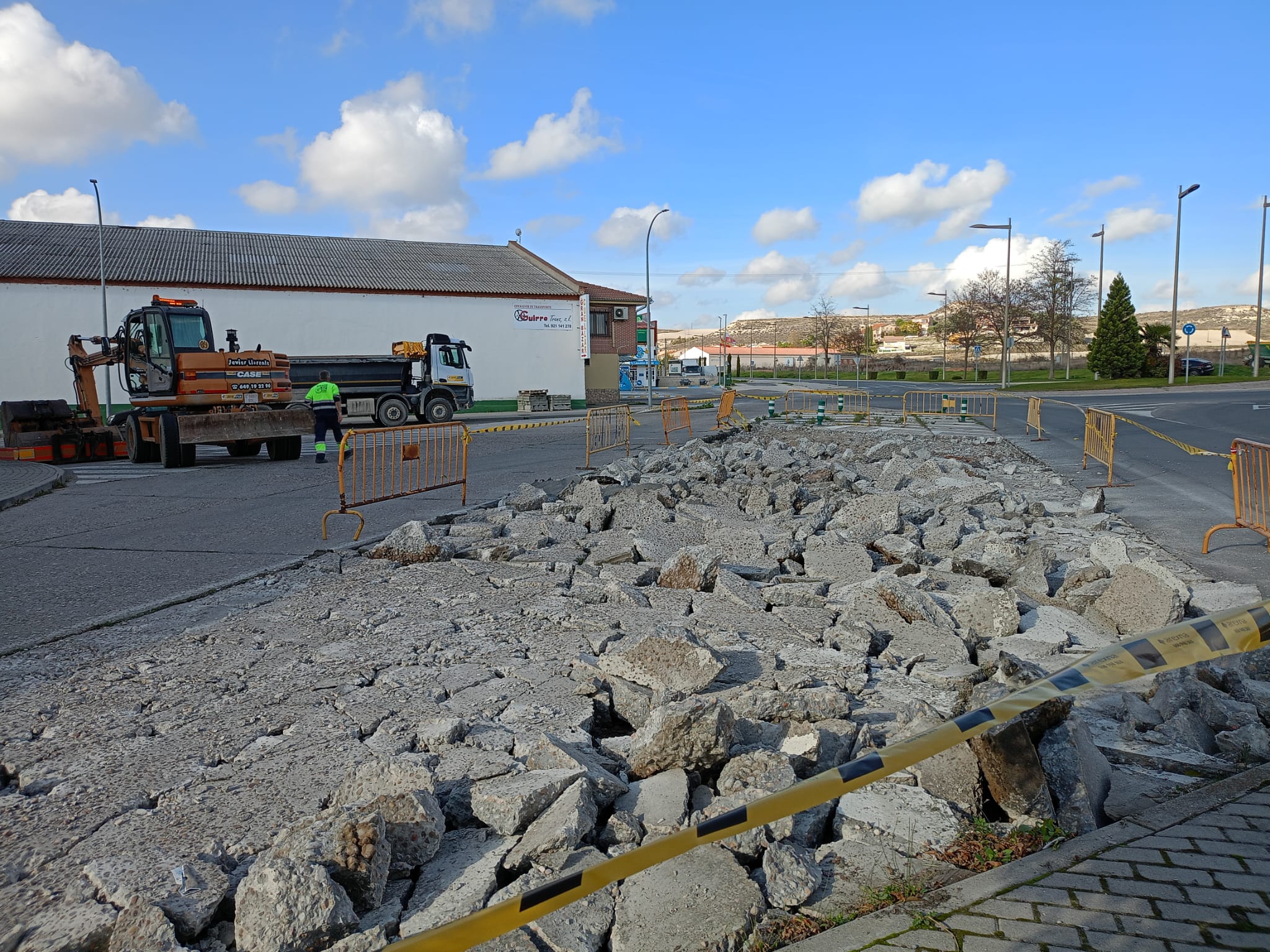 Obras en el polígono Malriega de Cuéllar