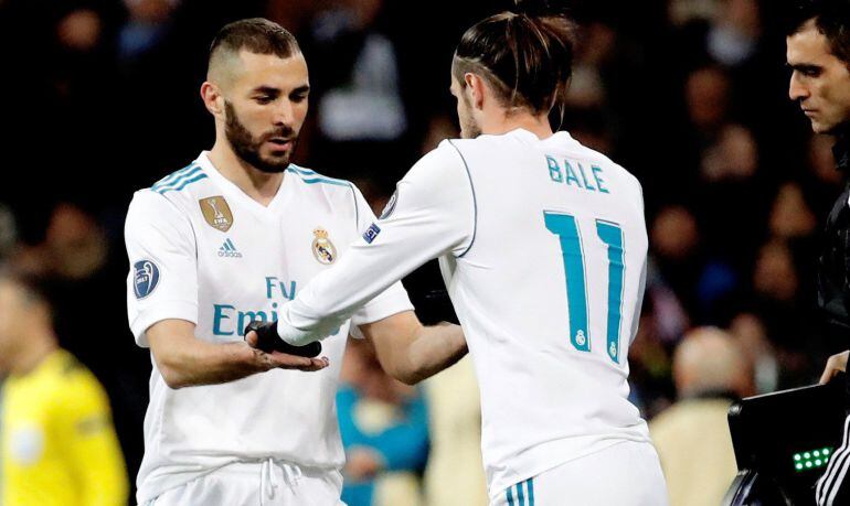 Benzema y Gareth Bale, en un partido en el Santiago Bernabéu.