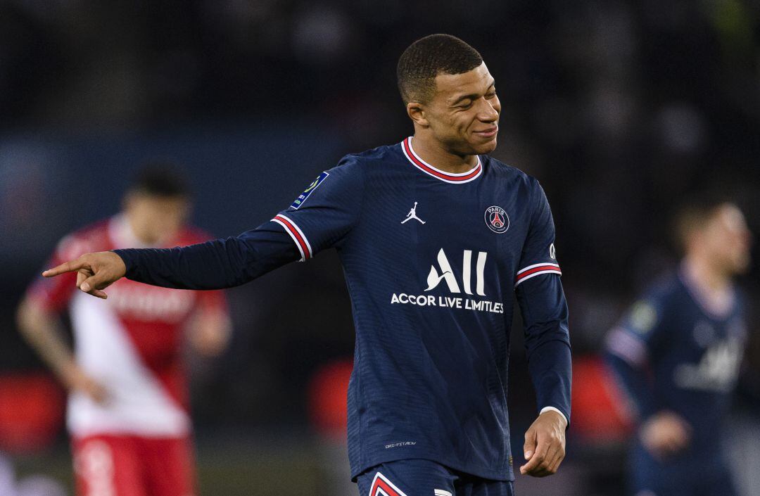 Mbappé, durante el partido contra el Mónaco. 