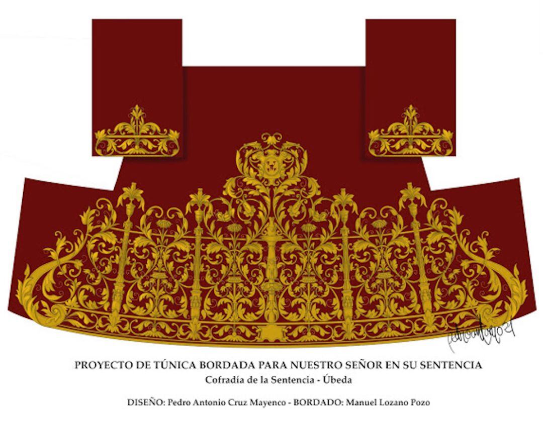 Proyecto de túnica bordada para Nuestro Señor en su Sentencia