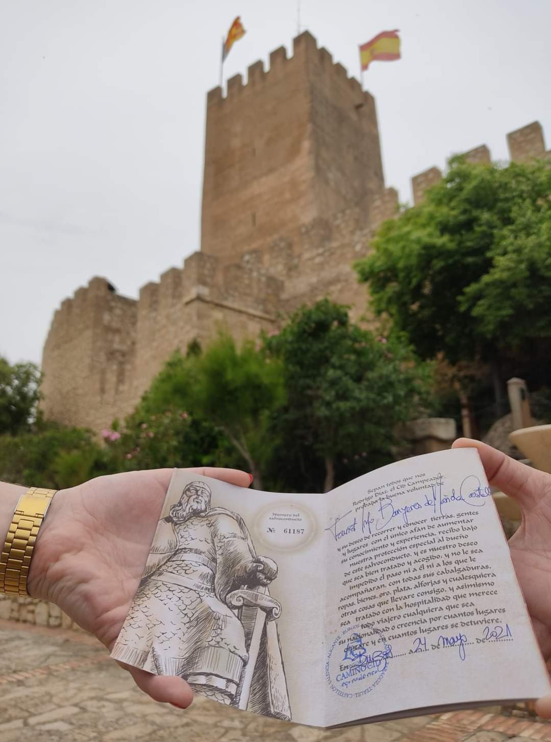 Sello del pasaporte del Camino del Cid en Banyeres