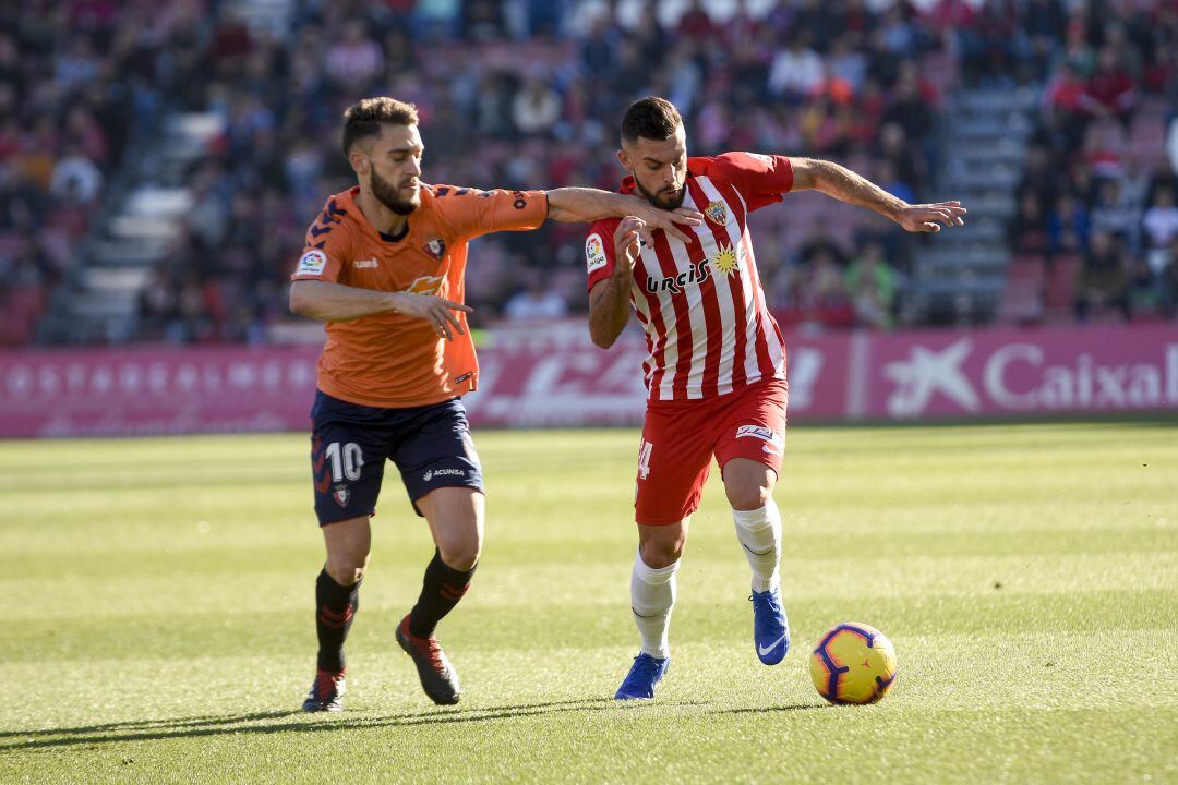 Luis Rioja en el Almería-Osasuna.