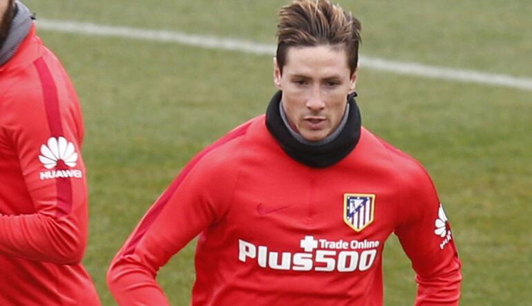 Fernando Torres durante un entrenamiento 