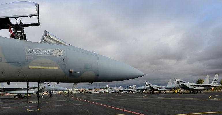 Un F55 de Estados Unidos, en la Base Aérea de Los Llanos