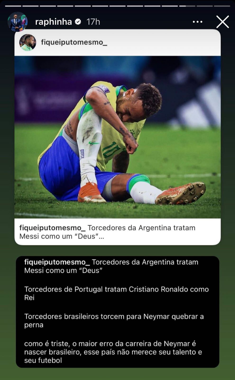 Raphinha defiende a Neymar de las críticas