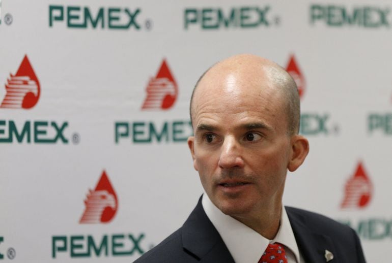 Jose Antonio Gonzalez Anaya, Chief Executive Officer of Petroleos Mexicanos (Pemex), arrives to attend a news conference in Mexico City.