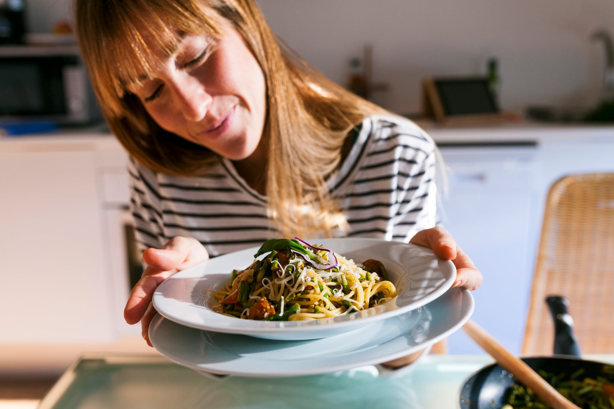 Pasta con espárragos.