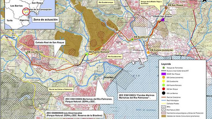 Mapa de la nueva EDAR de San Roque