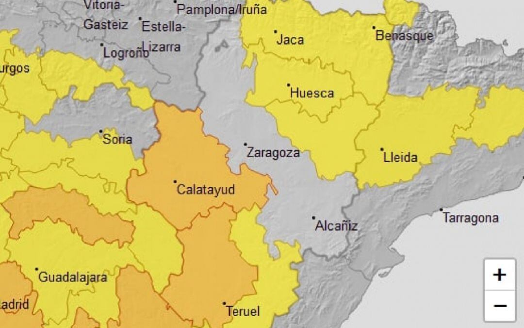 Alerta naranja por temperaturas mínimas en Ibérica zaragozana, Albarracín y Jiloca