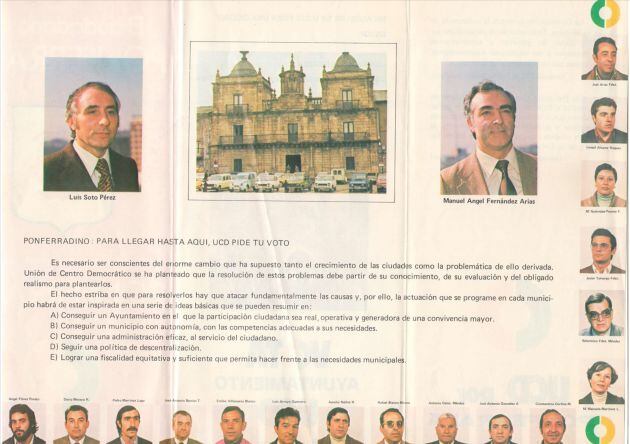 Interior del folleto electoral de UCD