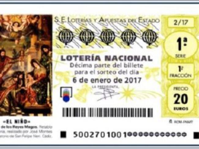 Imagen del décimo emitido para el sorteo de 2017