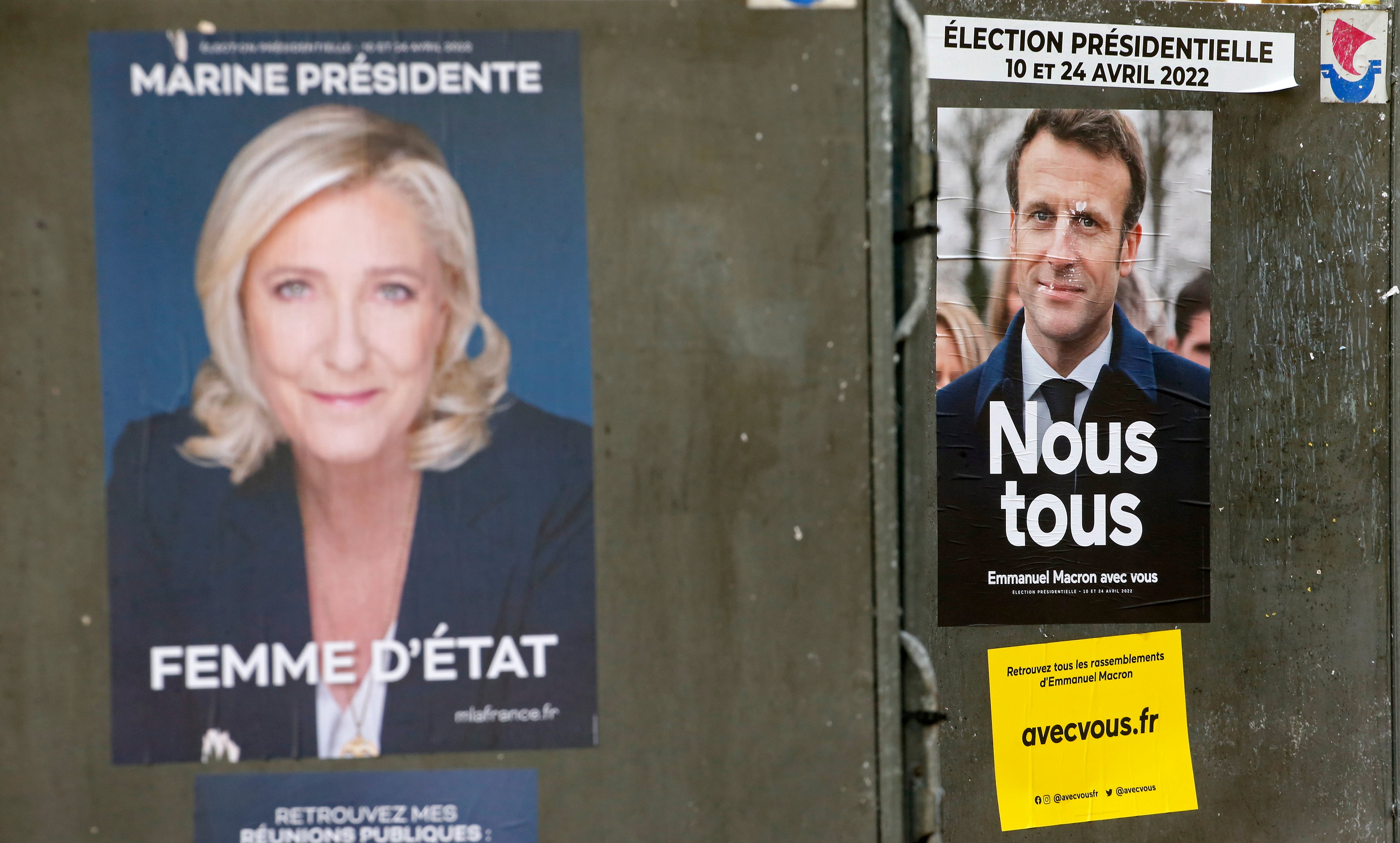 La ultraderechista Marine Le Pen y el centrista Emmanuel Macron, candidatos a la Presidencia en la segunda vuelta de las elecciones francesas.