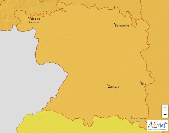 Alerta naranja en Zamora por fuertes vientos