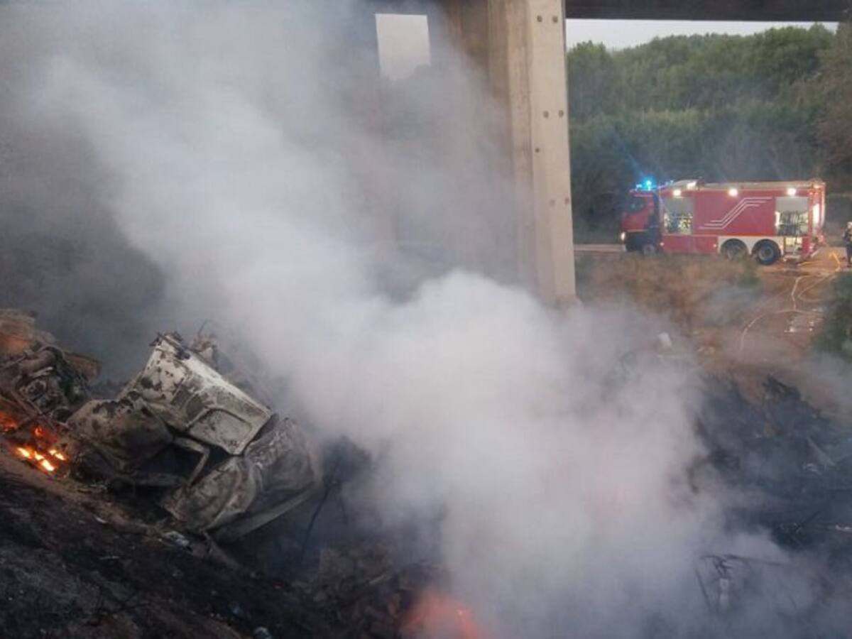 Un camionero muerto en un accidente en la A2, en Fraga