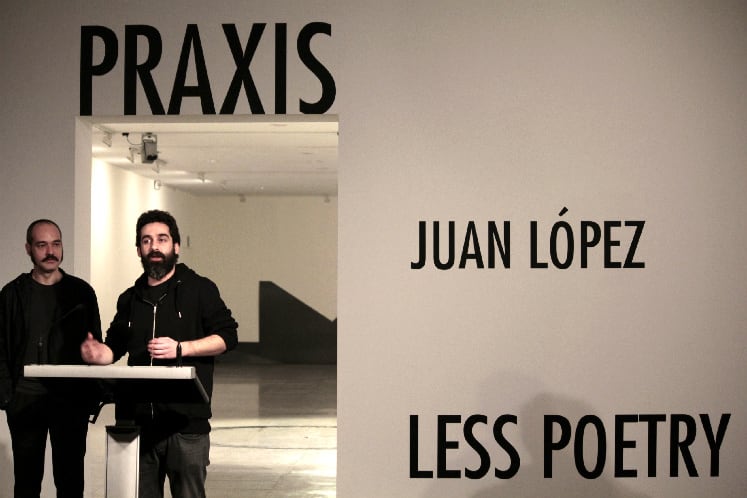Juan López presenta su nueva exposición Less Poetry de la mano del comisarío Eduardo García nieto en la reapertura de la sala PRAXIS del museo ARTIUM.