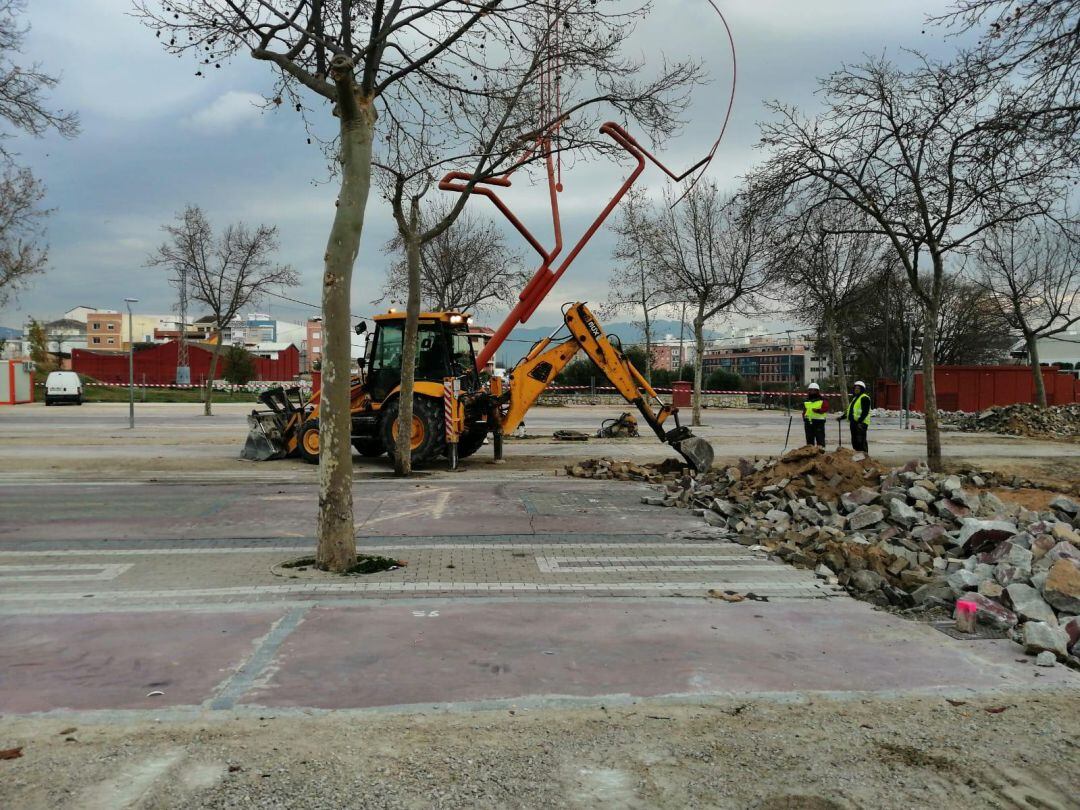 Obras en el parque de la Feria de Gandia 