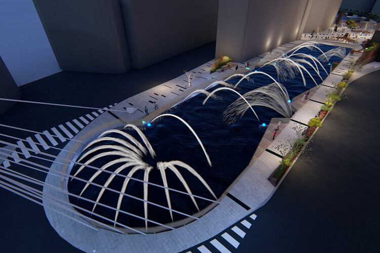 Render del projecte de la font de colors al riu Valira