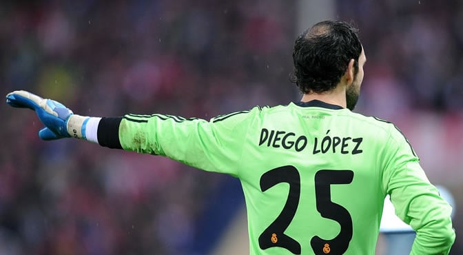 Diego López, durante un partido de Liga del Real Madrid